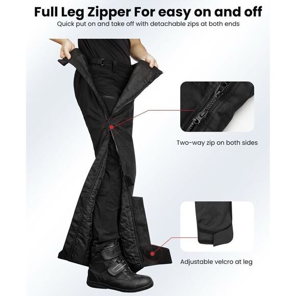 NEW WITH TAGS ILM Detachable Winter Motorcycle Riding Pants Men CE 2 Armored wit - Picture 3 of 16